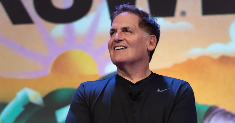 Mark Cuban on stage, from the MoneyLion feature quoting Chris Hutchins