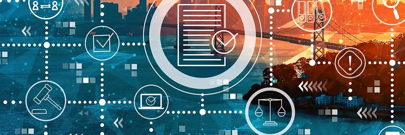 Abstract illustration of data governance and AI decision-making, from the TechTarget feature
